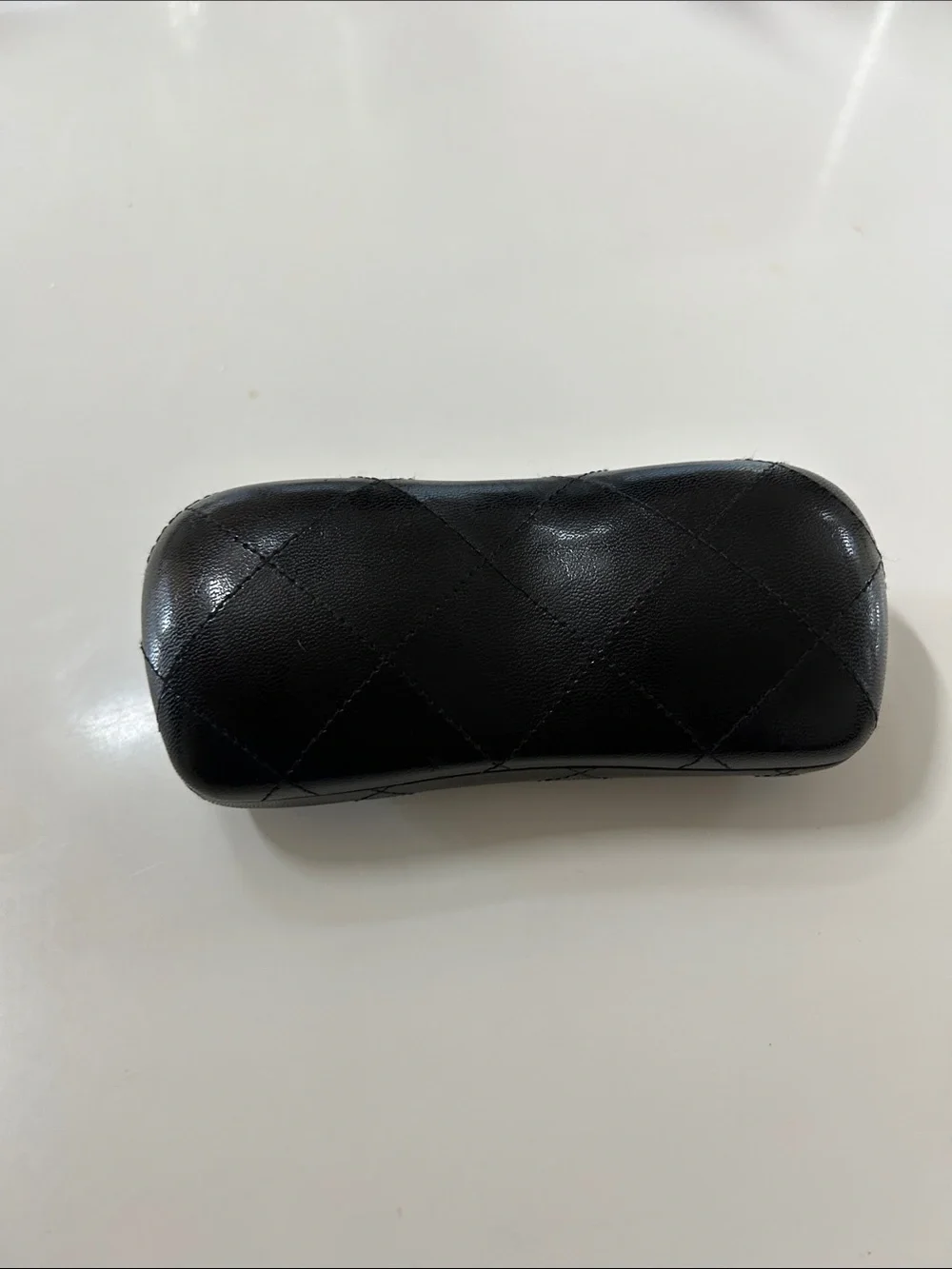 Black Chanel glasses case